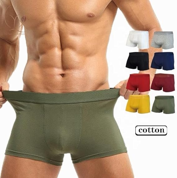 Men’s Boxer Briefs – Moisture-Wicking Cotton Stretch Underwear, Breathable Soft Knitted Boxer Shorts with Supportive Pouch
